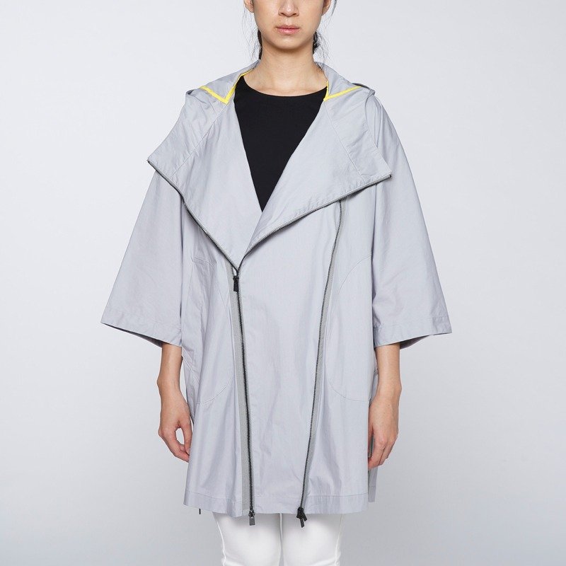 【高质感面料】Coating 斗篷-灰 - 女装休闲/机能外套 - 棉．麻 灰色