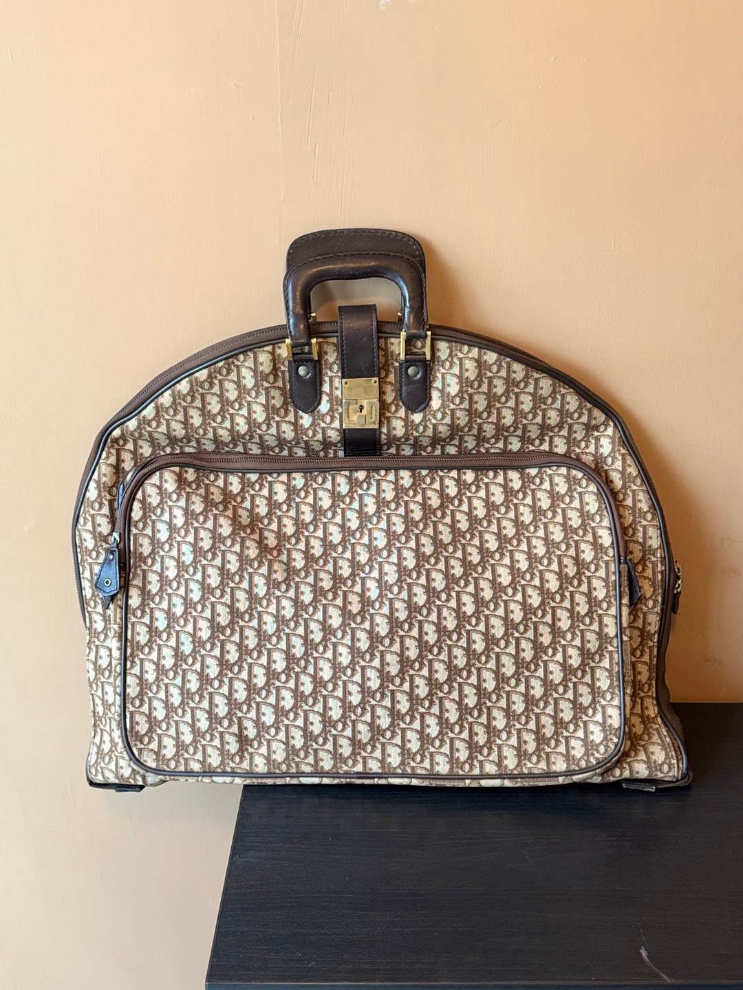 中古稀有 Christian Dior Oblique 服装套 西装袋 Garment Bag - 行李箱/行李箱保护套 - 棉 咖啡色