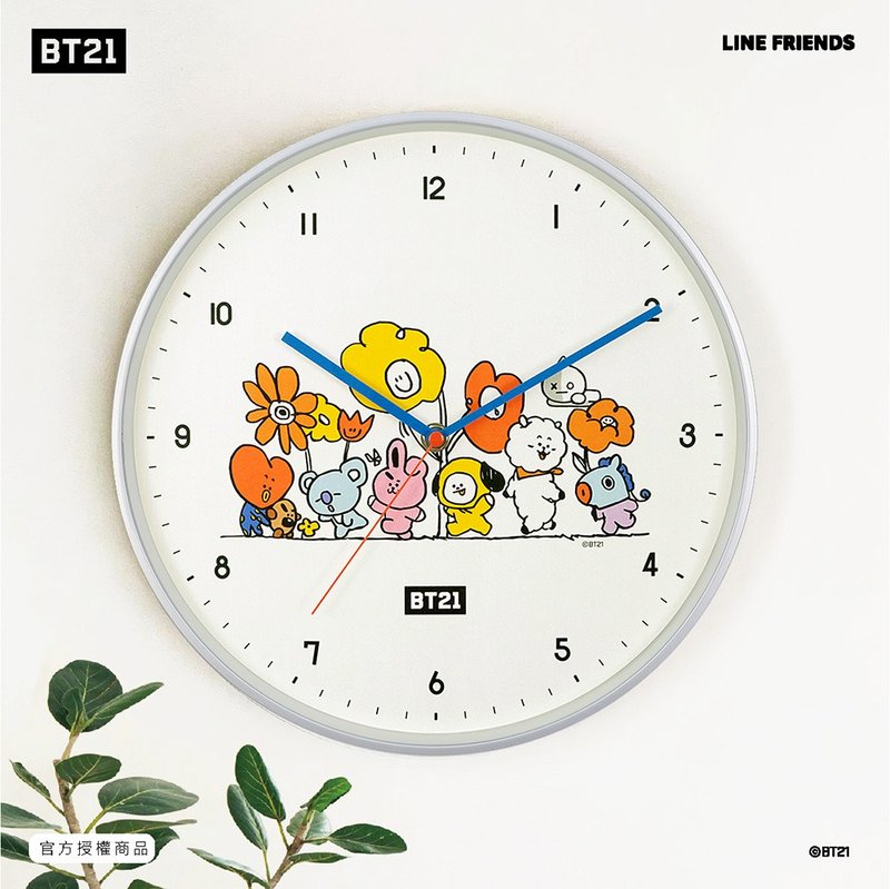 LINE FRIENDS 官方授权 l 花漾BT21挂钟时钟 (FLOWER系列) - 时钟/闹钟 - 塑料 白色