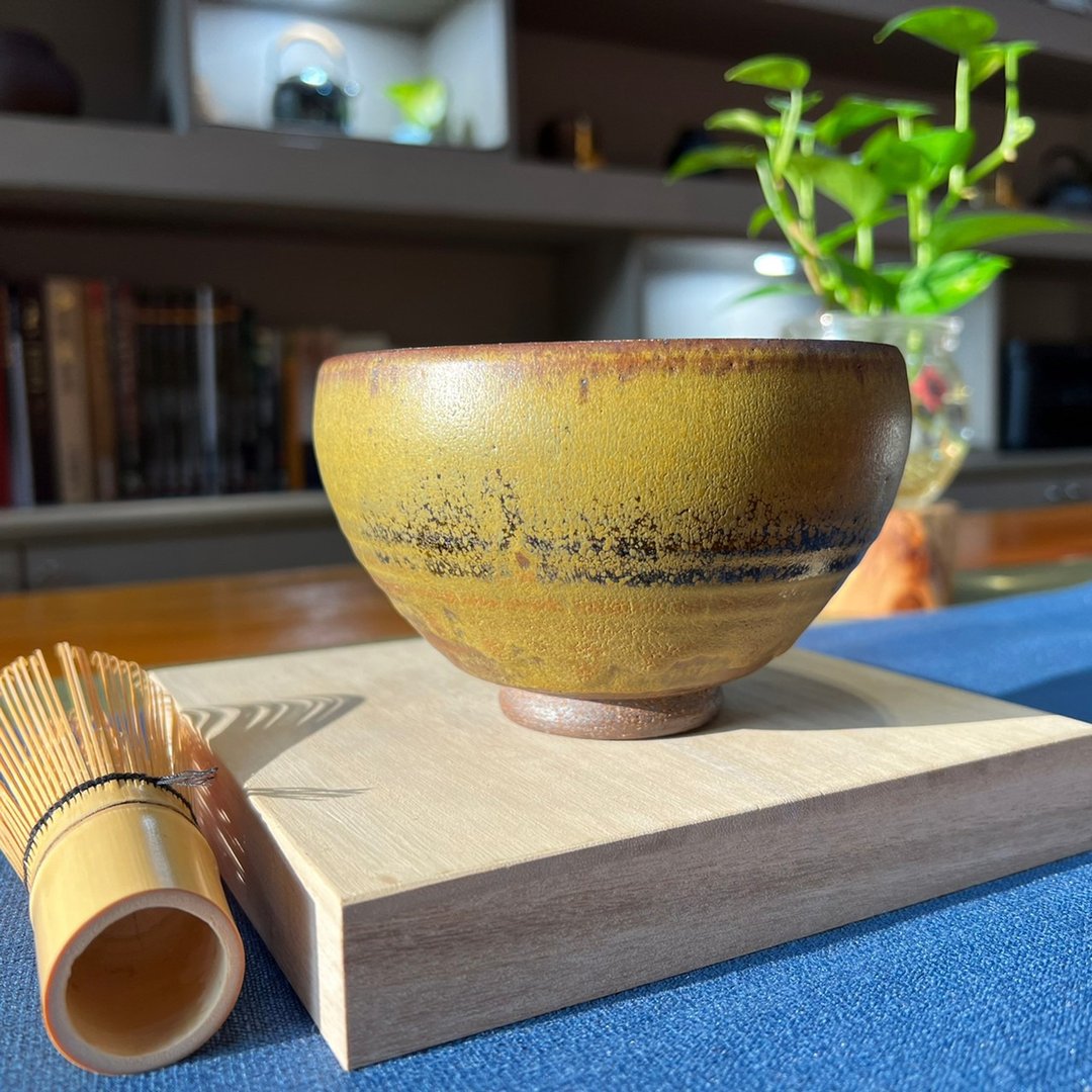 台湾陶艺大师苏秉康 - 蓼汁冷釉茶碗(包窑作品) - 碗 - 陶 绿色