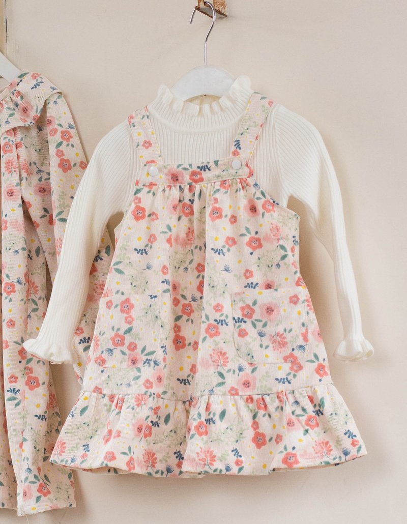 手工订制经典版灯芯绒吊带裙 - 童装上衣 - 棉．麻 