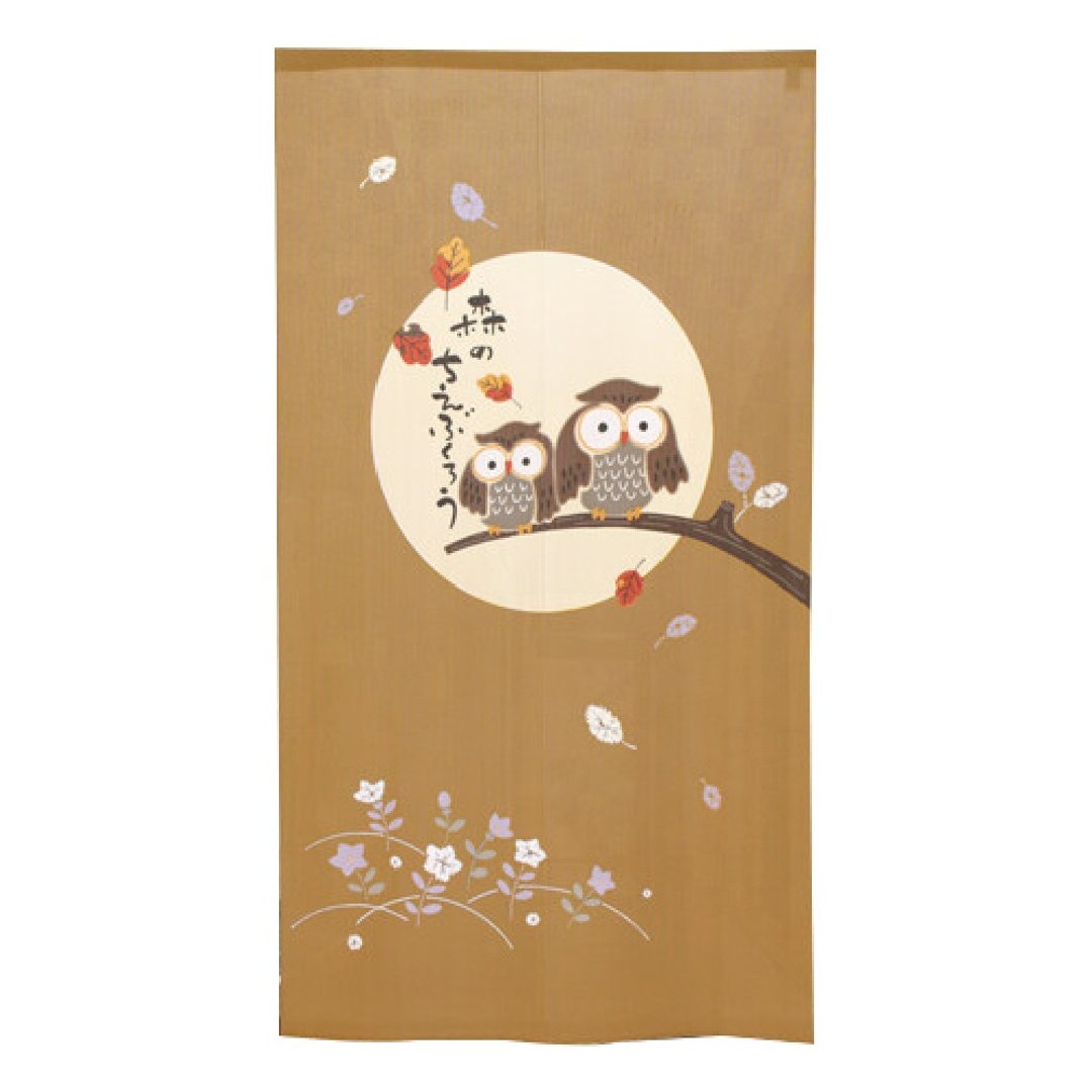 日本制コスモ长门帘猫头鹰芥末棕 - 门帘/门牌 - 其他人造纤维 