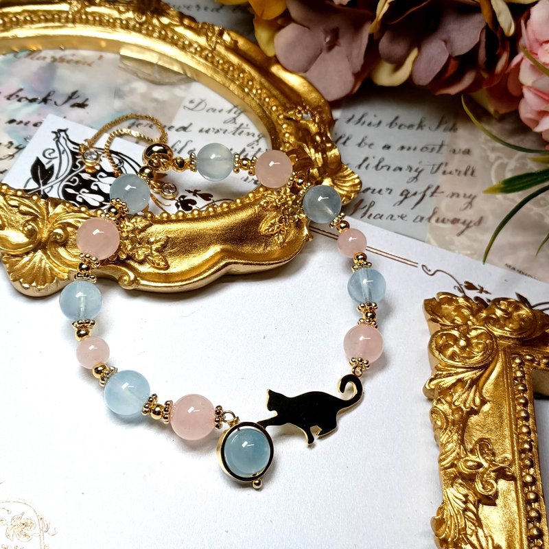 【订制款 】海蓝宝 粉晶水晶星星款 DIY设计 - 手链/手环 - 宝石 粉红色