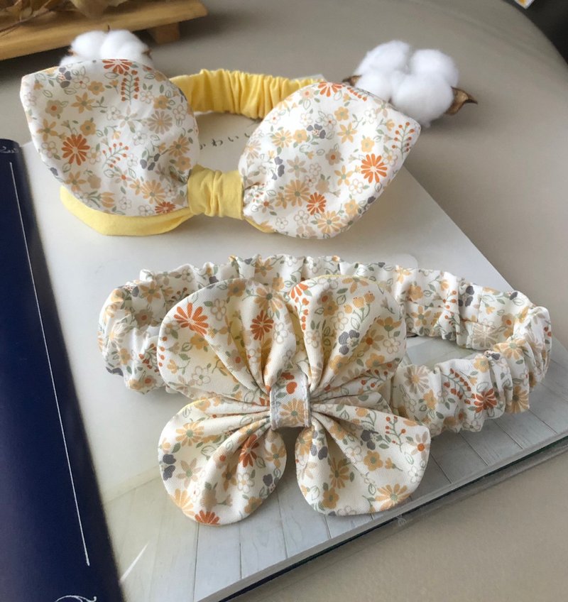 波比的黄色小花园  -立体蝴蝶 四辨幸运蝴蝶 - 婴儿饰品 - 棉．麻 黄色