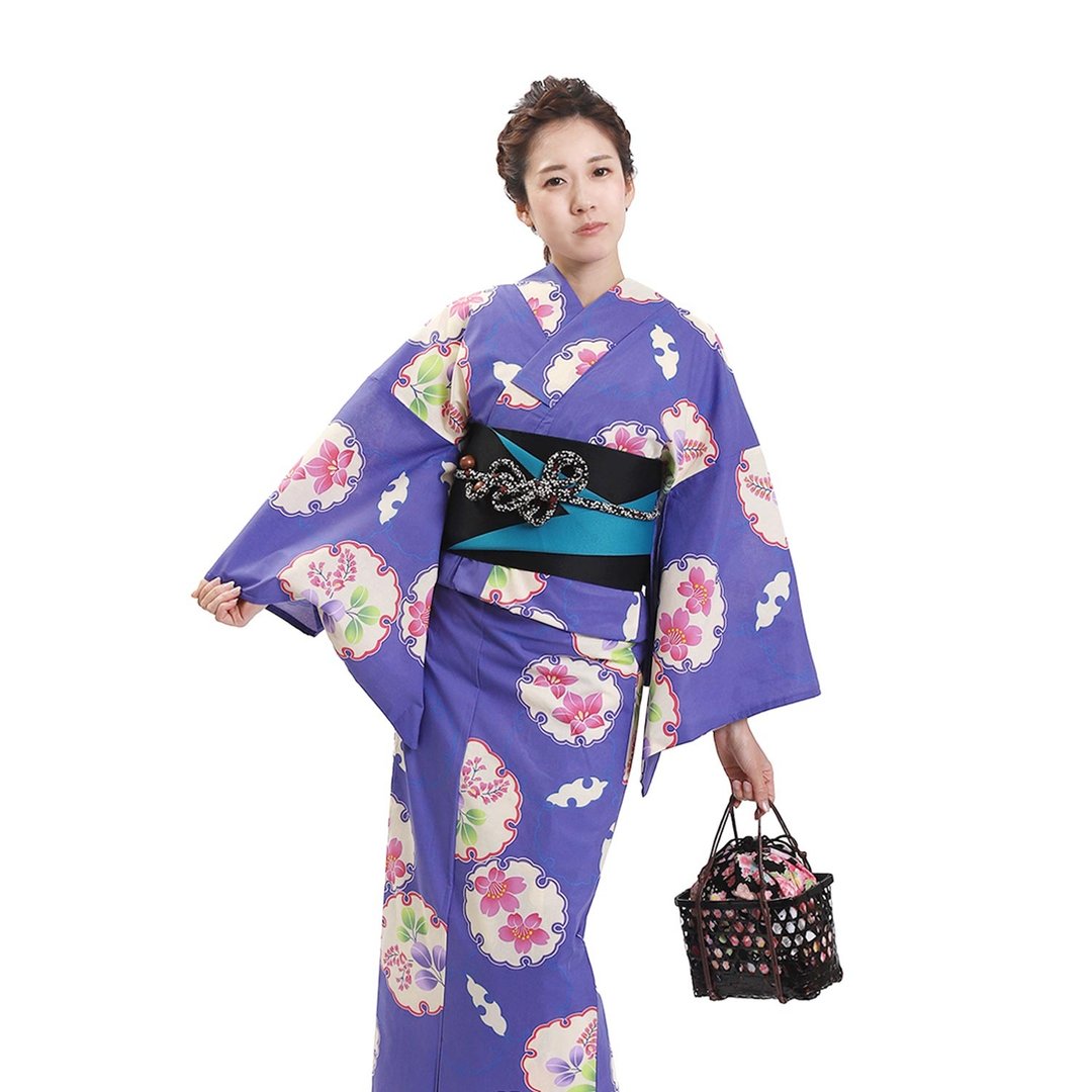 日本 和服 女性 浴衣 腰封 2件组 F Size x27-27 yukata - 其他 - 棉 紫色