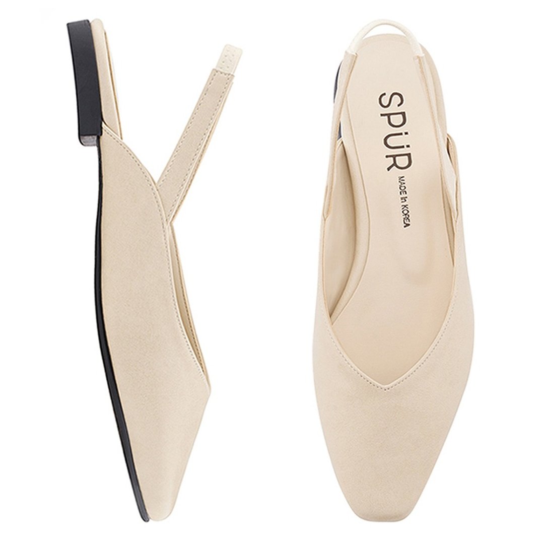 PRE-ORDER – SPUR 后绊带平底鞋 MS9073 BEIGE - 其他女款皮鞋 - 人造皮革 