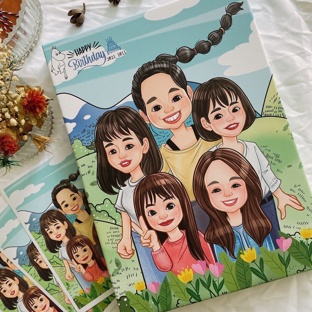 【朋友/闺蜜似颜绘、友情的珍贵纪念】挚友/友情 (收费以人数计) - 电子手绘真人画像/绘画/插画 - 其他材质 
