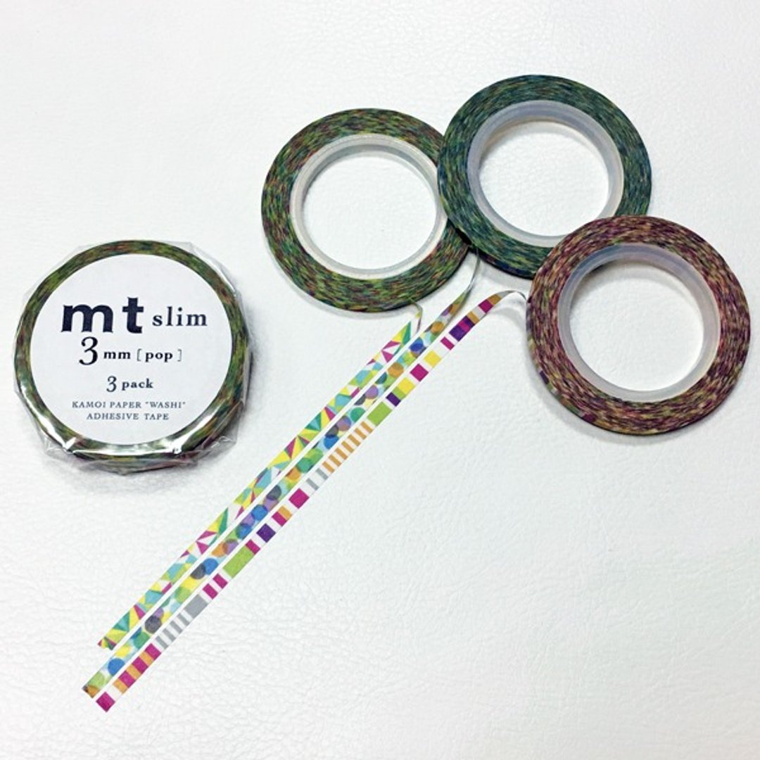 mt 和纸胶带 Slim系列【POP 3mm 3入组 (MTSLIMS06)】2016Summer - 纸胶带 - 纸 多色