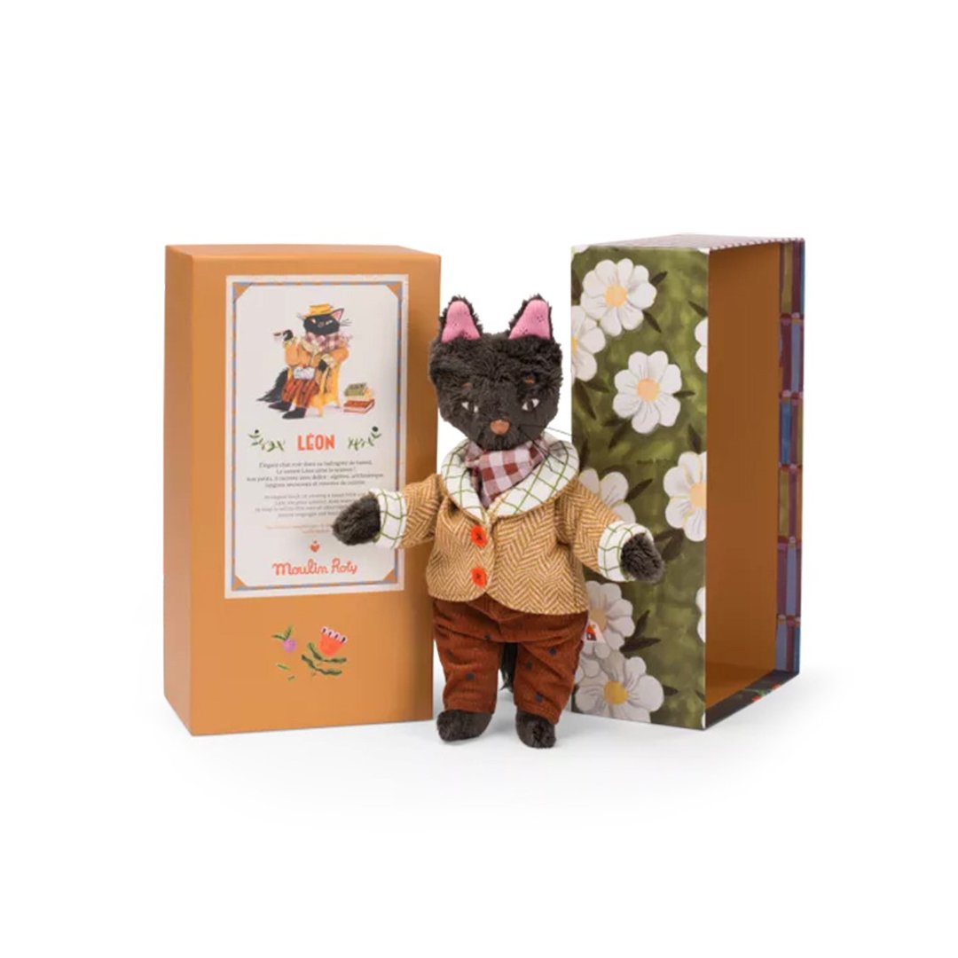 法国 Moulin Roty 米努奇卡斯系列小猫莱昂玩偶礼盒 - 玩具/玩偶 - 聚酯纤维 多色
