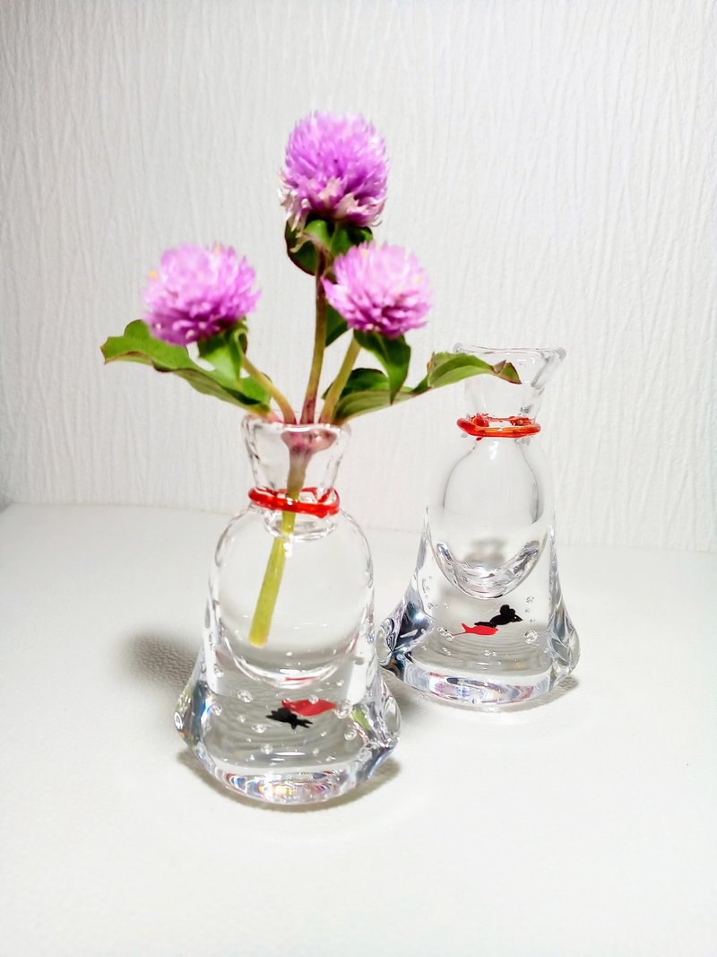 金鱼花瓶中号红色 - 花瓶/陶器 - 玻璃 白色