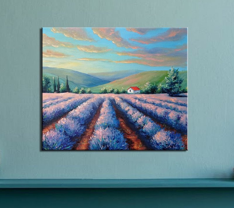 薰衣草 挂画 风景挂画 花画 原画 自然画 花画 花卉植物 - 海报/装饰画/版画 - 其他材质 紫色