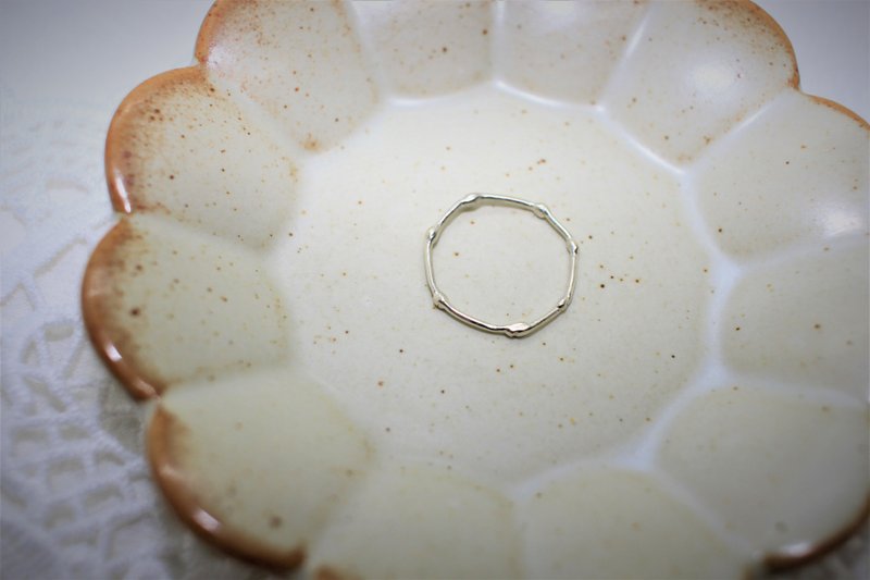 极细竹节戒 - 戒指 - 纯银 