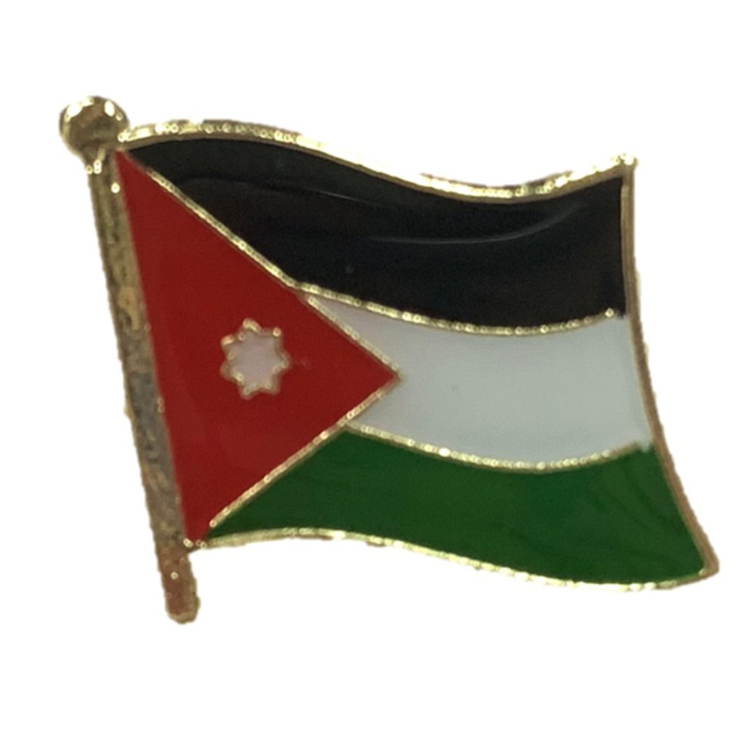 Jordan约旦国旗纪念别针 国徽胸徽 游学出国 国家胸徽 国旗配饰 - 胸针 - 其他材质 多色