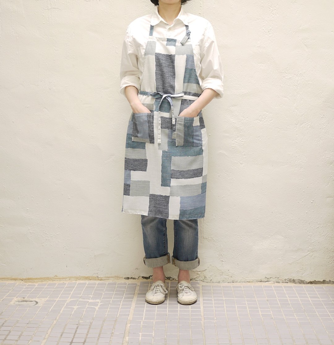 Lippi abstract print linen apron 女生抽象印刷亚麻围裙 - 围裙 - 棉 