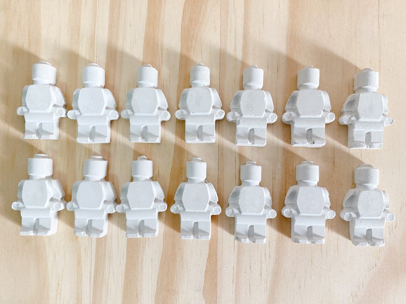 乐高人水泥小石像 (2入) Lego乐高/水泥/园艺摆饰/可自行DIY涂色 - 摆饰 - 水泥 灰色