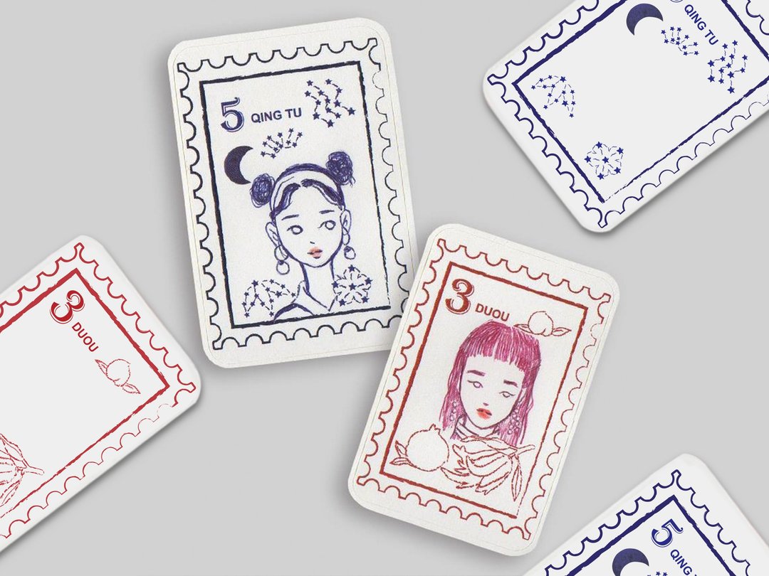 定制化 似颜绘贴纸 吉文邮票款 - 订制画像 - 纸 蓝色
