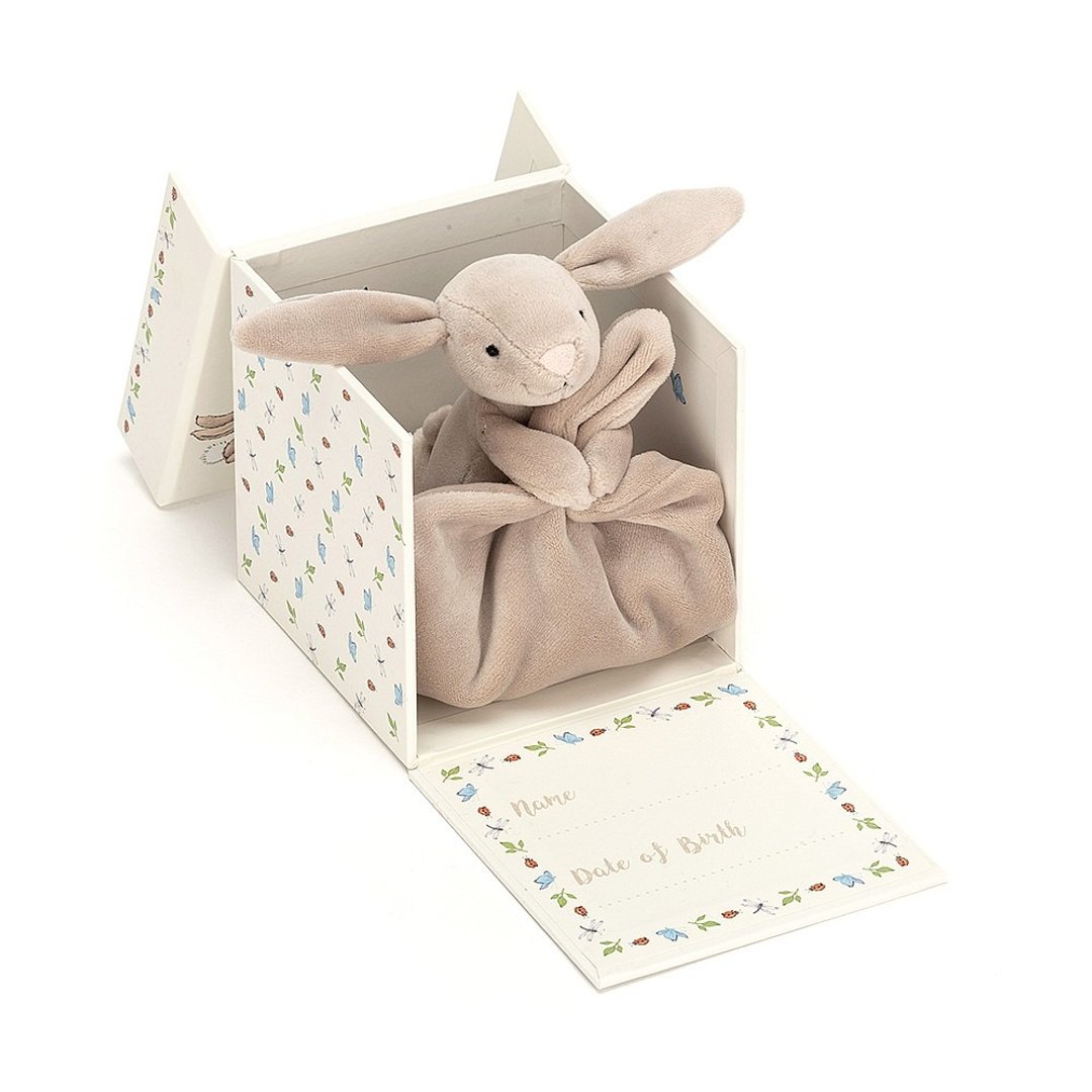 Jellycat My First Beige Bunny Soother 宝宝的第一条安抚巾礼盒 - 围嘴/口水巾 - 聚酯纤维 灰色