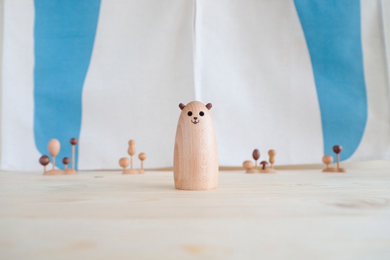 土拨鼠 调味罐 香料瓶 - 调味罐/酱料瓶 - 木头 白色