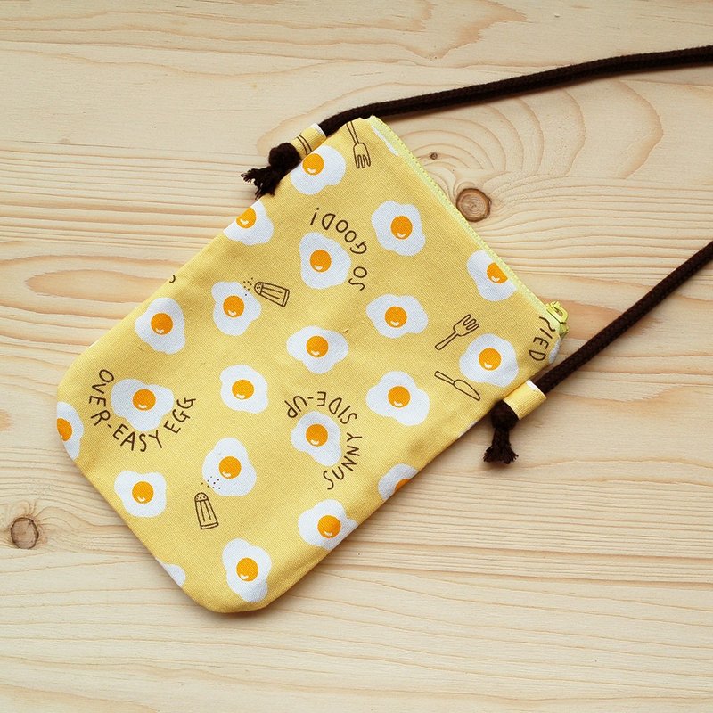 美味荷包蛋_黄 手机袋 - 侧背包/斜挎包 - 棉．麻 黄色