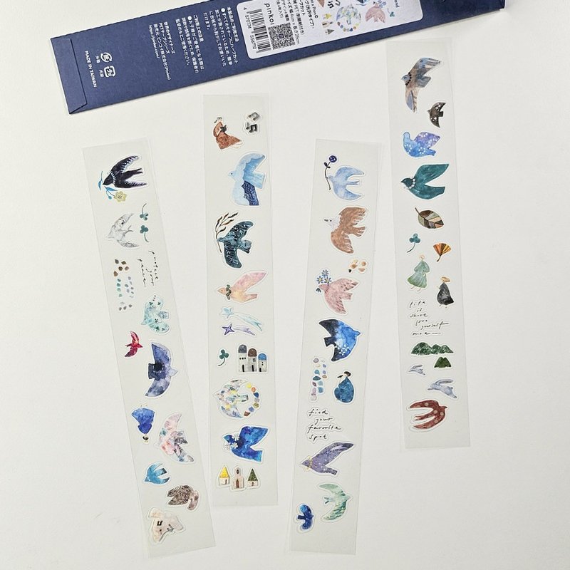 【12/20后出货】Pinkoi 世界设计师PET胶带 第二弹 | 鸟岛 | pion | 亮面款・易撕压线 - 纸胶带 - 纸 白色