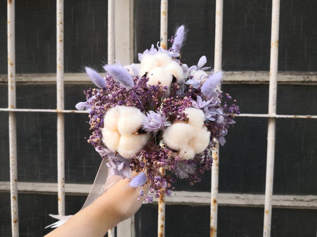 新款韩式手捧花 婚礼捧花 新娘捧花 结婚手捧花 婚纱 摄影道具 拍 - 干燥花/捧花 - 植物．花 紫色
