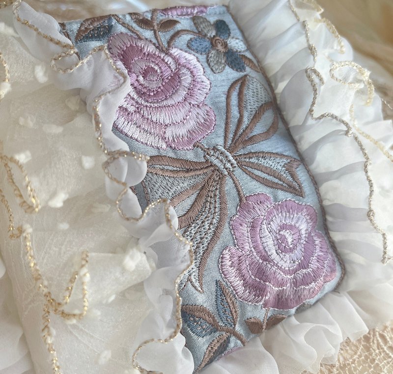 印度刺绣缎带荷叶边扁平小包 - 化妆包/杂物包 - 其他材质 