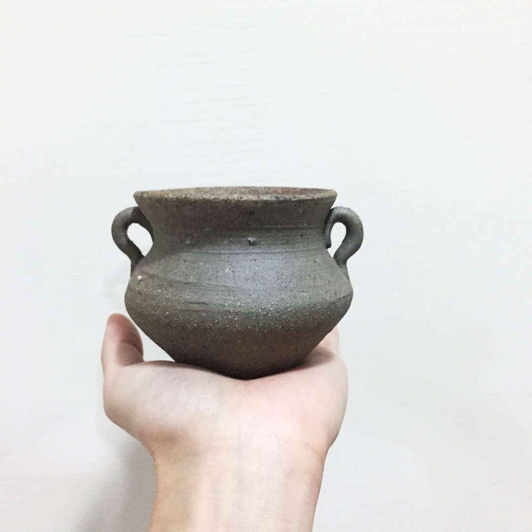 熏烧中花盆 - 植栽/盆栽 - 陶 灰色