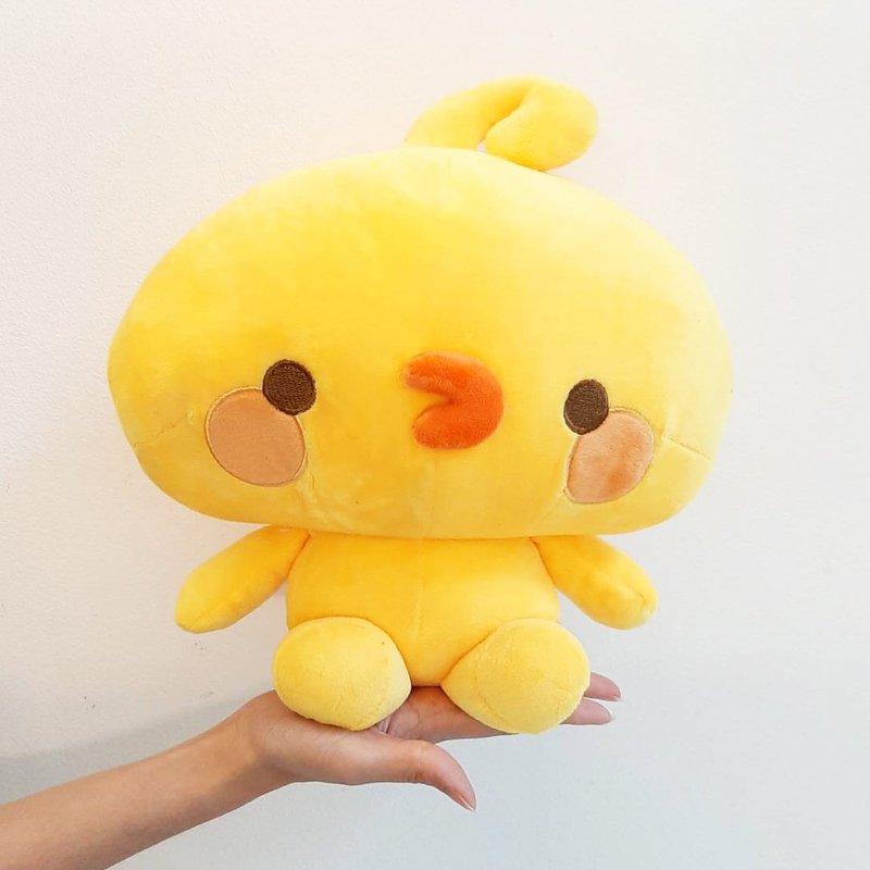 Piyomaru Big Head Doll - 玩偶/公仔 - 棉．麻 黄色
