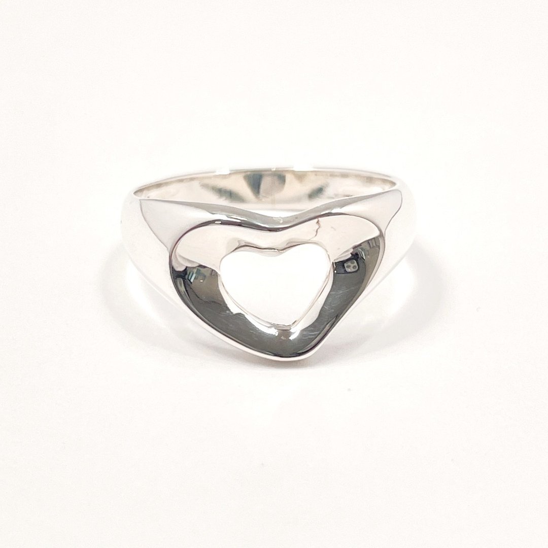 【日本直送 二手美品】7号 蒂芙尼 TIFFANY&Co. 戒指 Open Heart Elsa Peretti - 戒指 - 纯银 银色