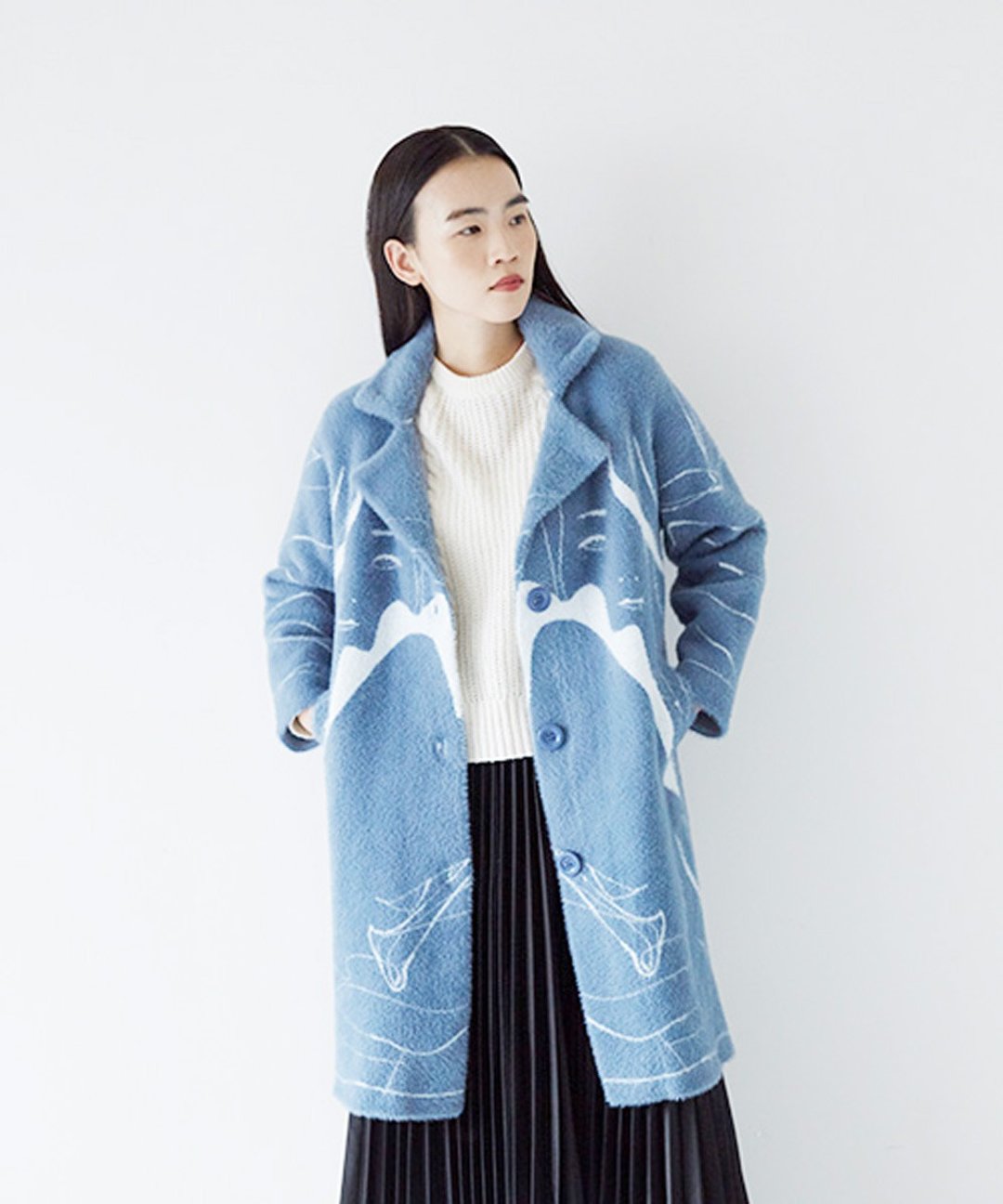 Shaggy Chester Coat - 女装休闲/机能外套 - 其他人造纤维 蓝色