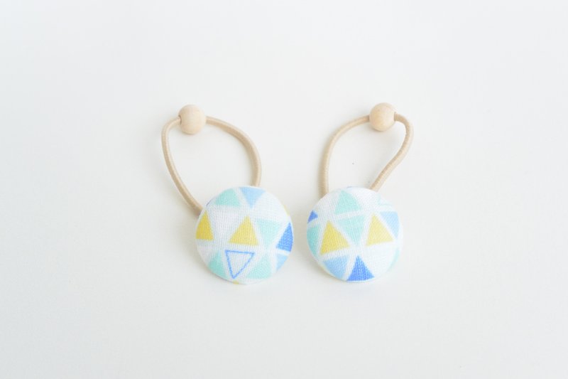 手感布包扣发束 - 三角形 - 发饰 - 棉．麻 蓝色