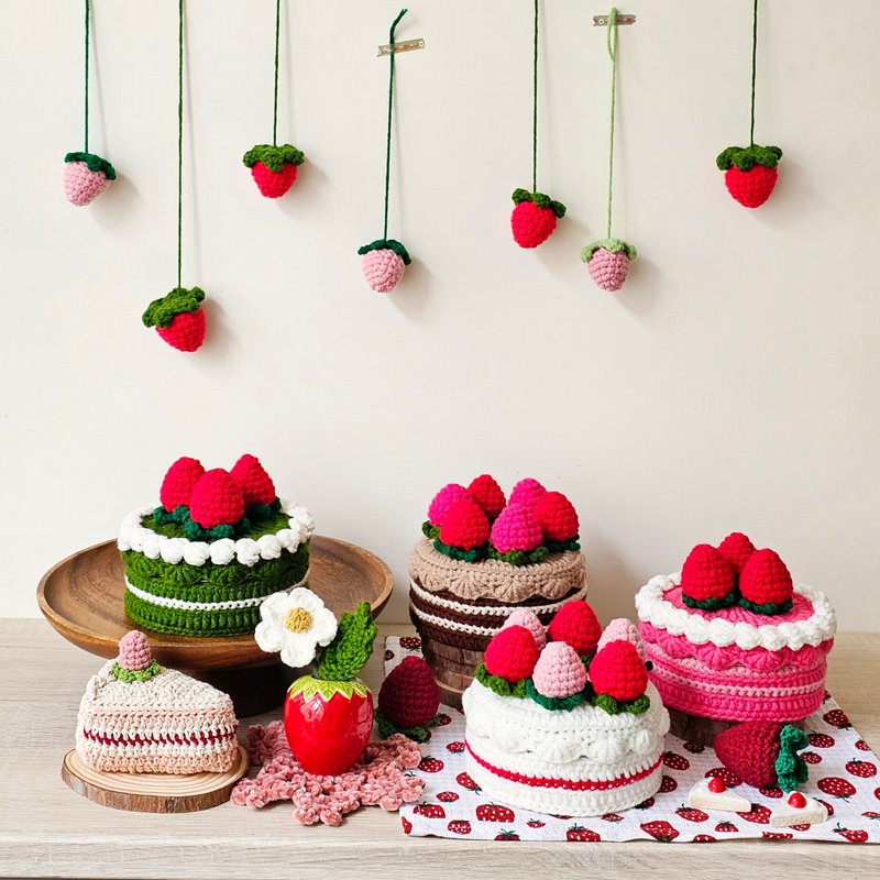 立体编织收纳盒/抹茶草莓蛋糕 - 收纳用品 - 棉．麻 绿色