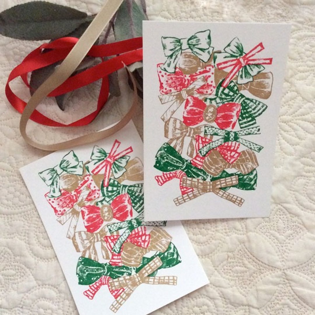 christmascard holy ribbon - 卡片/明信片 - 纸 