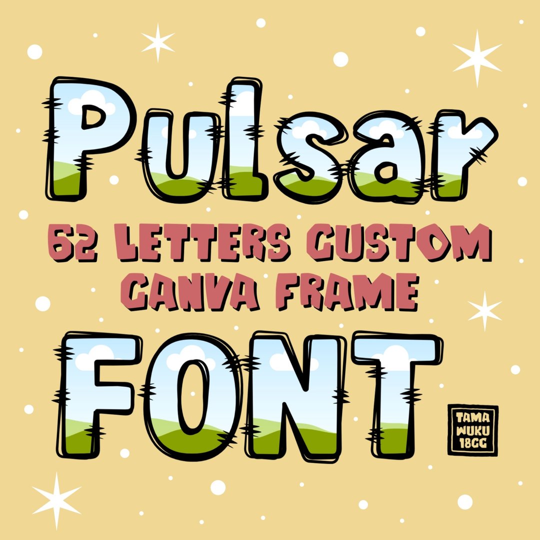Pulsar 字体定制化 Canva 框架 - 其他数码商品 - 其他材质 
