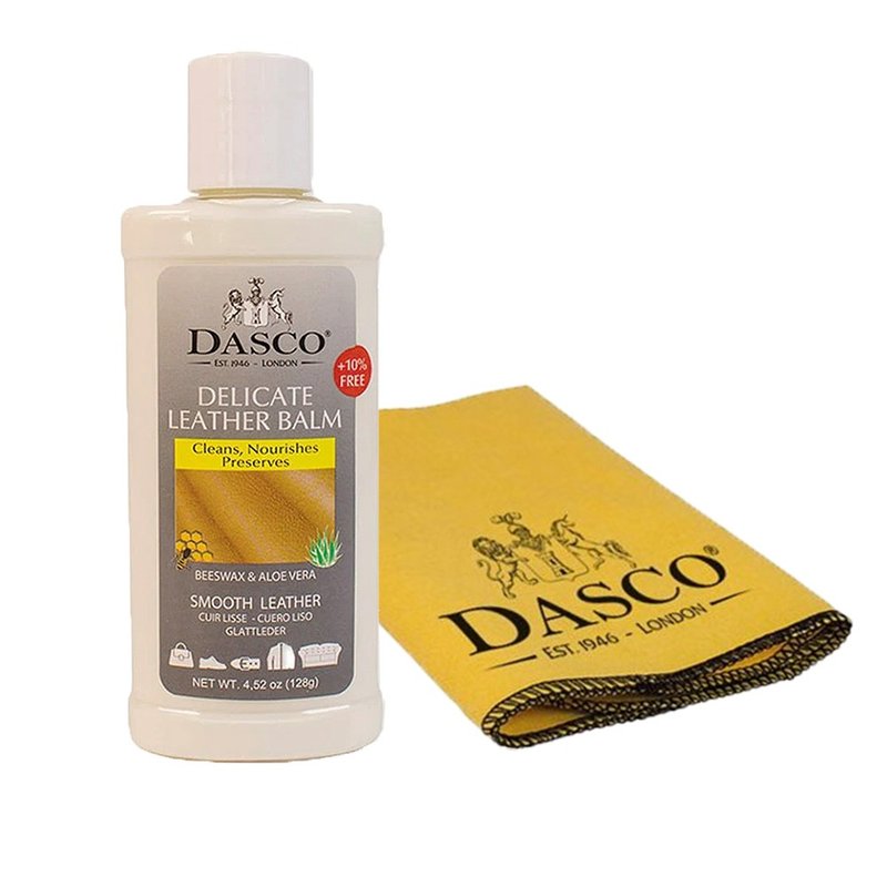 英国伯爵DASCO 3838蜂蜡芦荟皮革乳128g+高级抛光棉布 皮革保养乳 - 鞋垫/周边 - 其他材质 