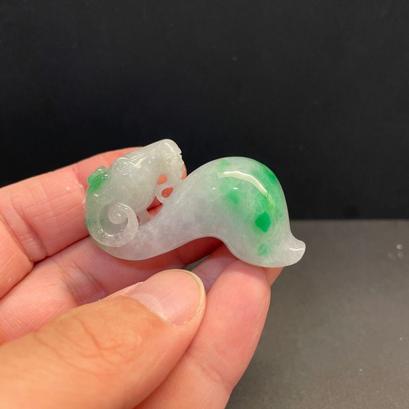 瀚玉珠宝 天然A货翡翠 白底青羊勾  天然缅甸玉 特色翡翠小摆件 - 其他 - 玉石 