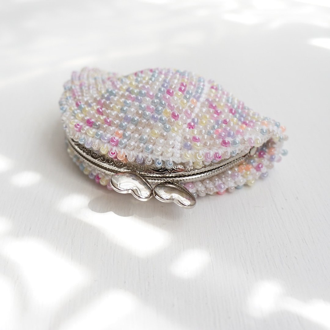 Ba-ba handmade Beads crochet pouch No.1454 - 零钱包 - 其他材质 粉红色