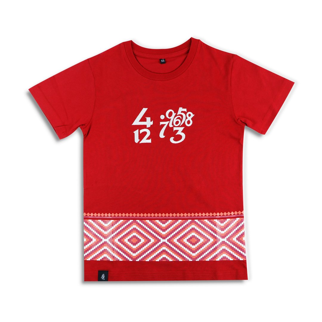 台湾T-shirt│数字台湾经典T-红 - 中性连帽卫衣/T 恤 - 棉 红色