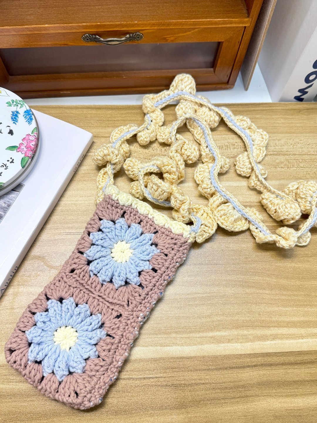 MUMU 海盐奶盖 x 蓝莓雏菊裙摆手机小物包 HAND MADE - 侧背包/斜挎包 - 棉 多色