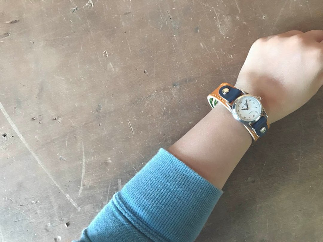 STITCH A watch that you want to wear every day Stitch Run Watch Unisex OK SRW-CGN-YS - 女表 - 真皮 橘色