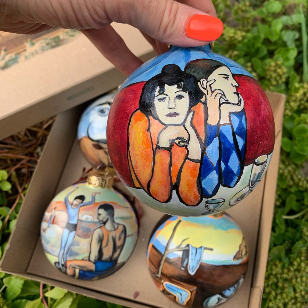 Dali Picasso Christmas ornaments - 玩偶/公仔 - 玻璃 多色
