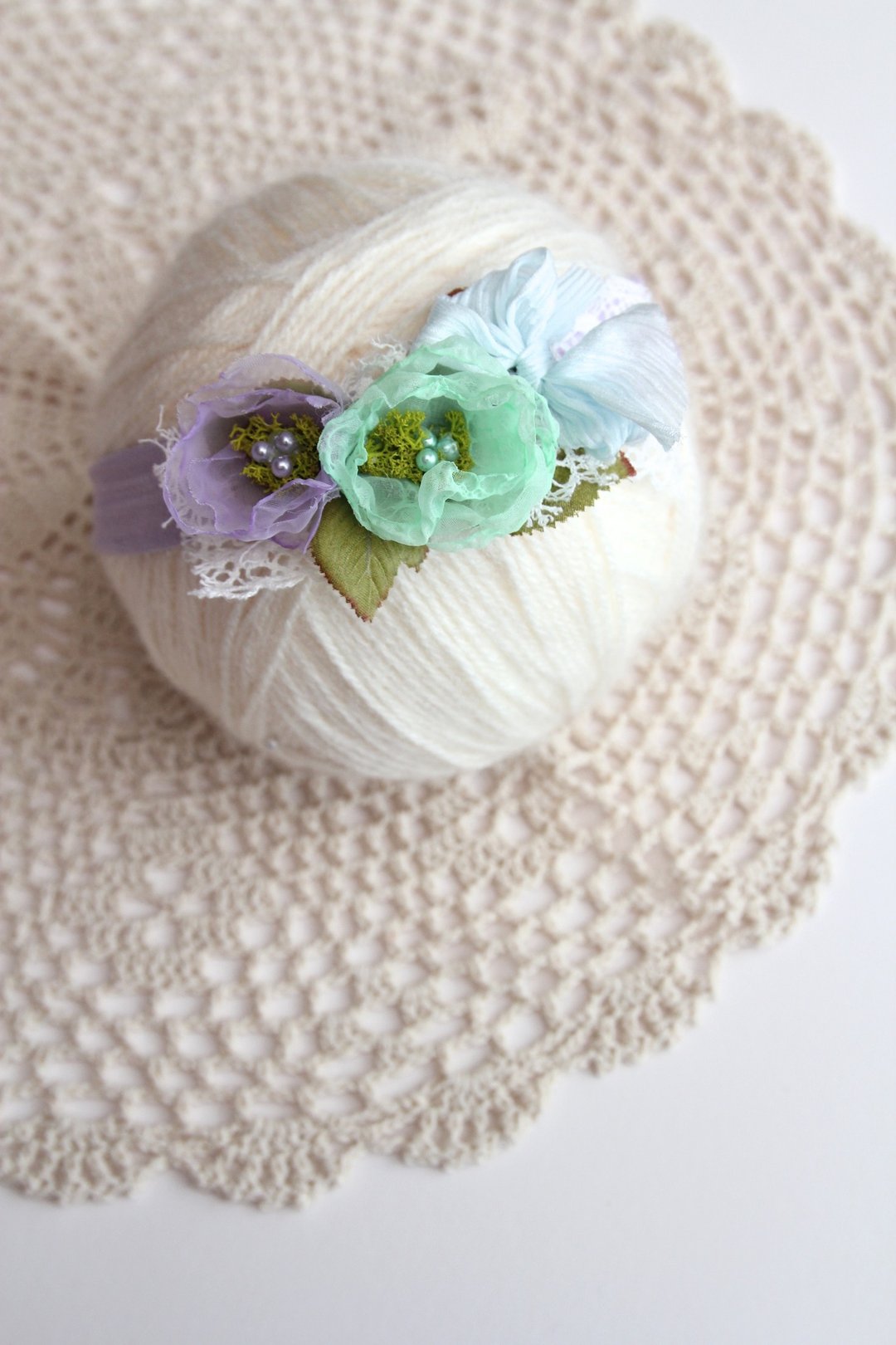婴儿头带 宝宝头带 婴儿头饰 初生头带 Baby Headband Newborn Headband 头饰 弥月礼物 弥月头饰 百日宴头饰 周歳生日礼物 初生拍摄 摄影道具 婴儿摄影道具 - 围嘴/口水巾 - 棉 紫色