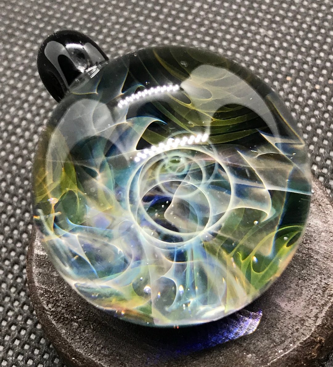 球星系星云三维图案高硼硅玻璃吊坠 - 项链 - 玻璃 多色