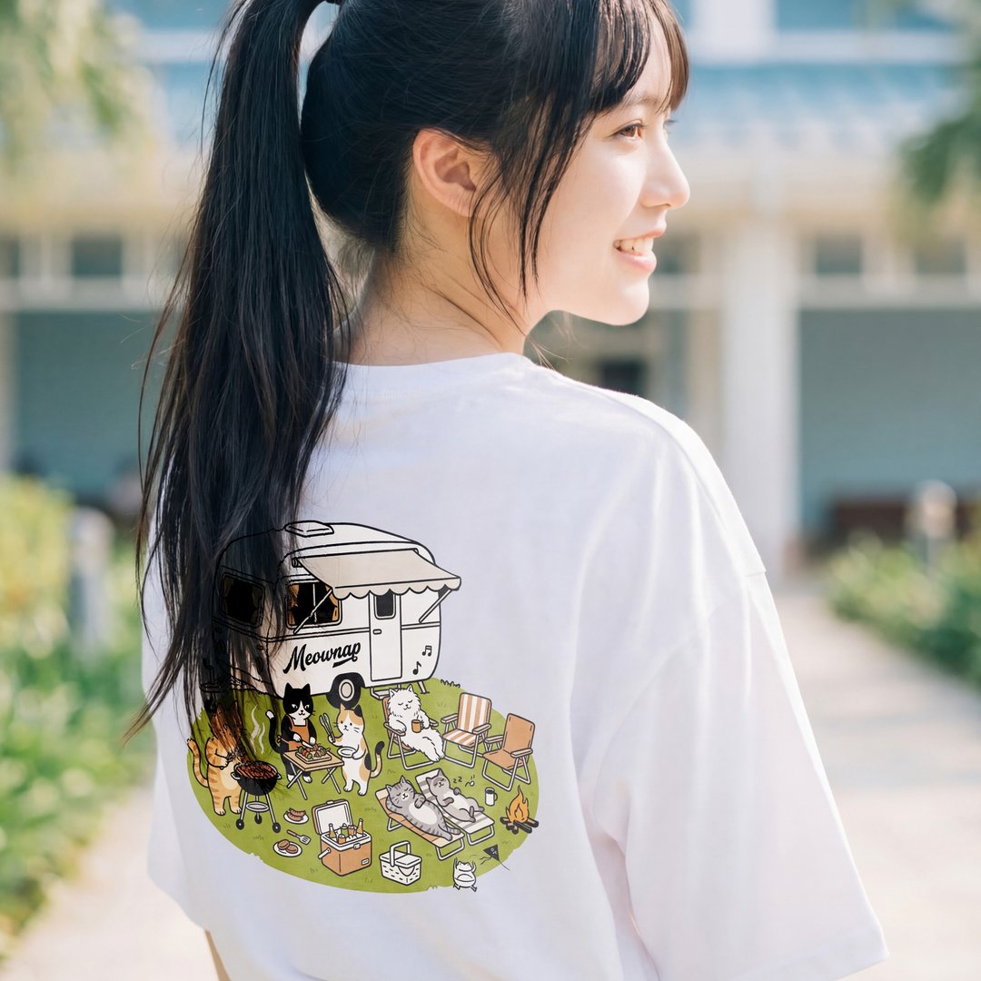 Meownap BBQ| 重磅 260 克棉质宽松 T 恤 - 中性连帽卫衣/T 恤 - 棉．麻 多色
