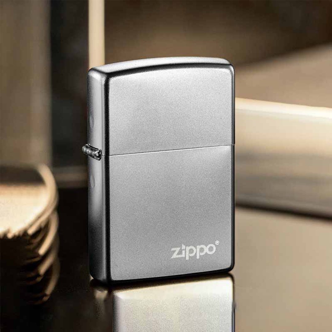 【ZIPPO官方旗舰店】 经典磨砂标志防风打火机 205ZL - 其他 - 铜/黄铜 银色