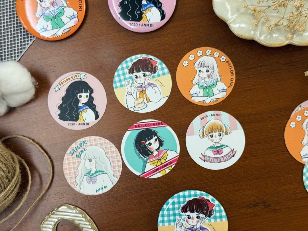 水手服少女80s贴纸包 - 贴纸 - 纸 