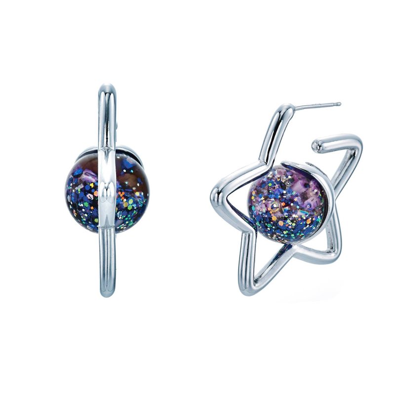 Star Snowball Earrings - 耳环/耳夹 - 玻璃 