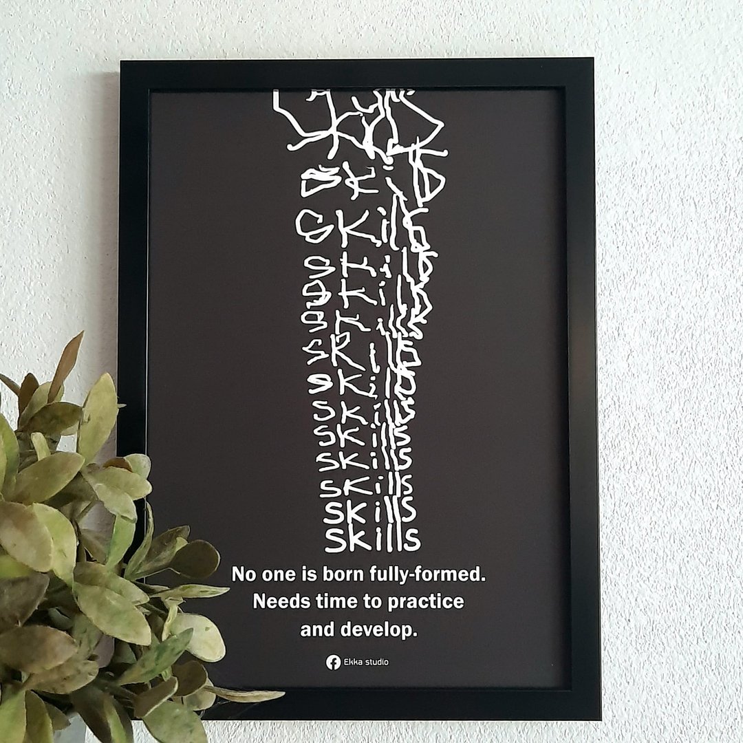 Skills poster in A4 size ( Digital file only) - 海报/装饰画/版画 - 其他材质 黑色