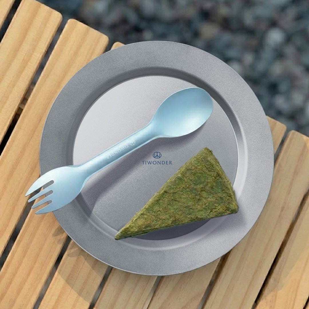 纯钛美食浅圆盘 - 盘子/餐盘/盘架 - 其他金属 灰色