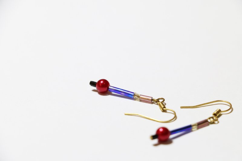 【圣诞礼物】圣诞乐章 耳环 - 耳环/耳夹 - 其他材质 蓝色